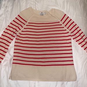 VINEYARD VINES cream and red striped sweater